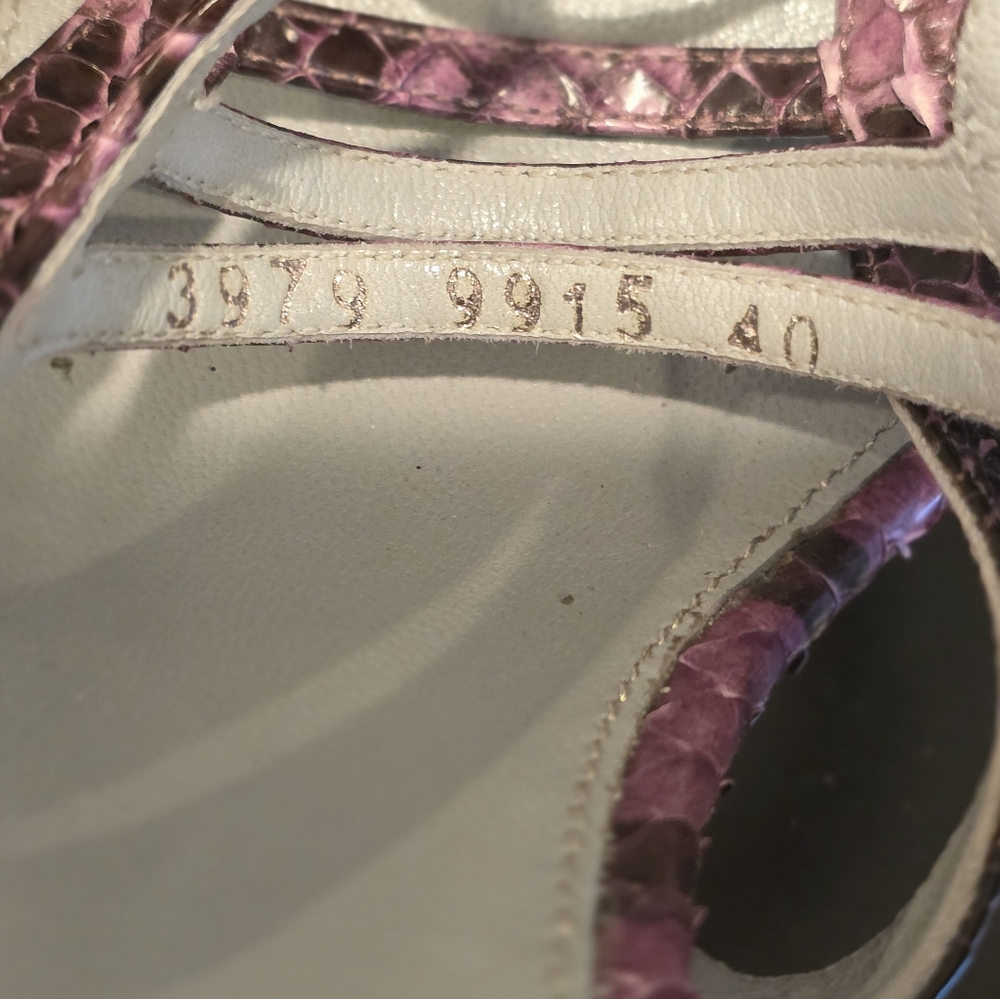 SALE Sergio Rossi Snake Print Sandal Heels - Picture 7 of 13